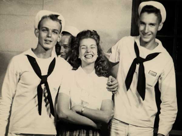 Mary Jo with sailors