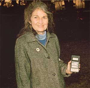 Susan with geiger counter